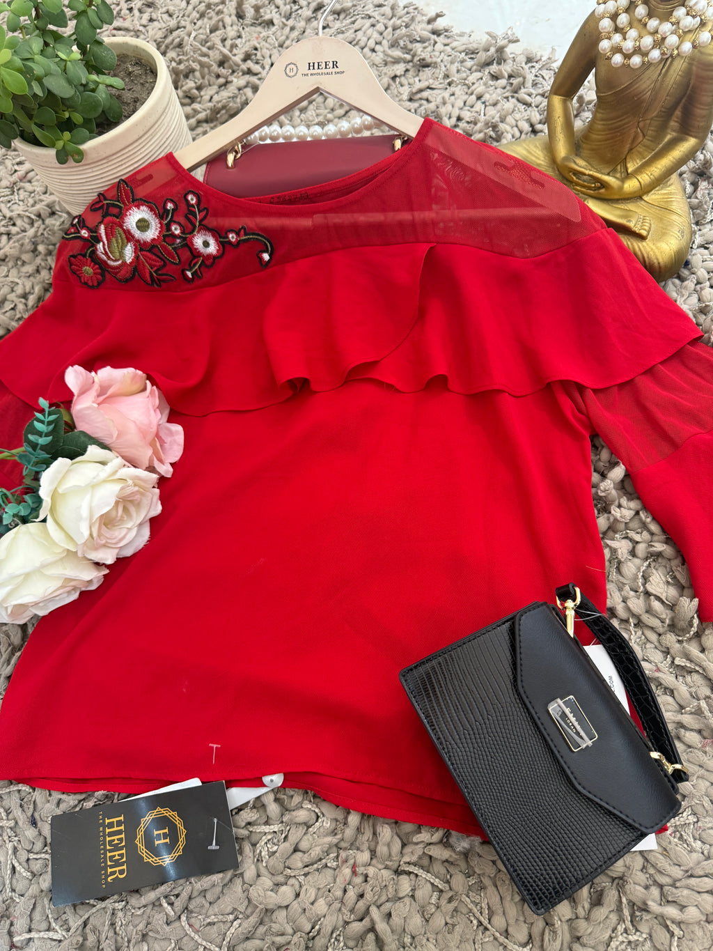 Q562753 Ruby Ruffle Embroidered Top