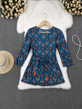 Q562751 Boho Print Tie-Up Peplum Top