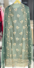 Sage Mist Embroidered Festive Suit Set Q562224