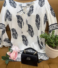 Q562752 Midnight Bloom Printed White Top