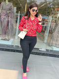 Q562754 Scarlet Splash Printed Shirt Top