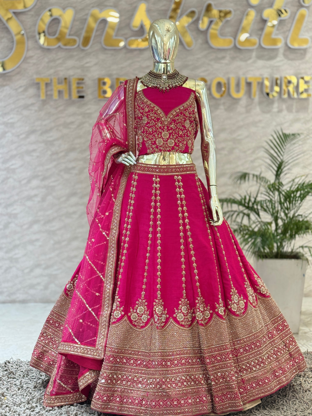 Q56730 Rani Pink Royal Zari Lehenga
