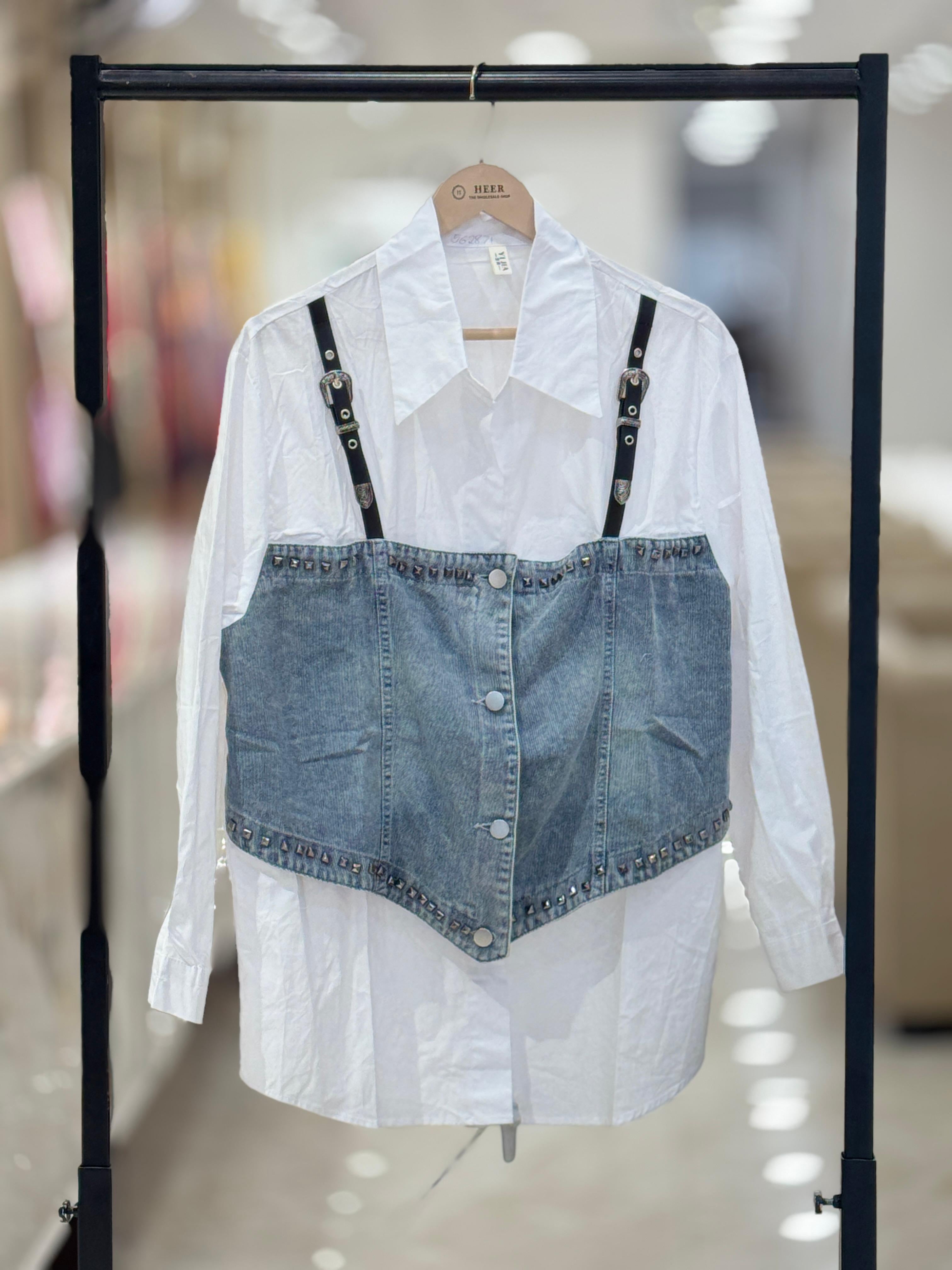 Trendy Denim-Overlay Ensemble q562871