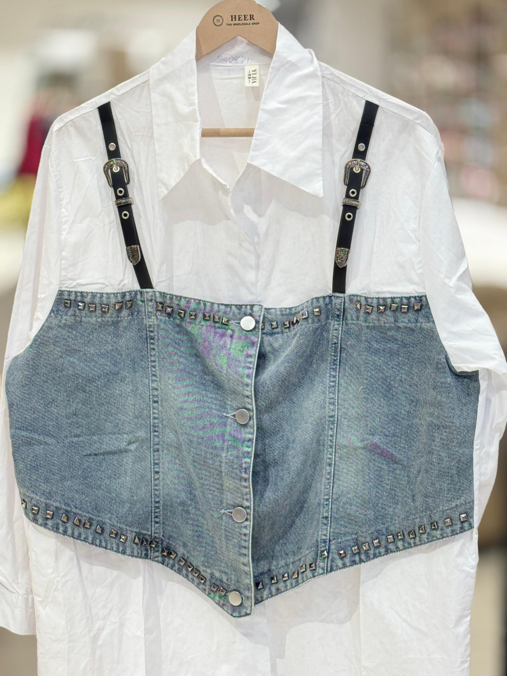 Trendy Denim-Overlay Ensemble q562871