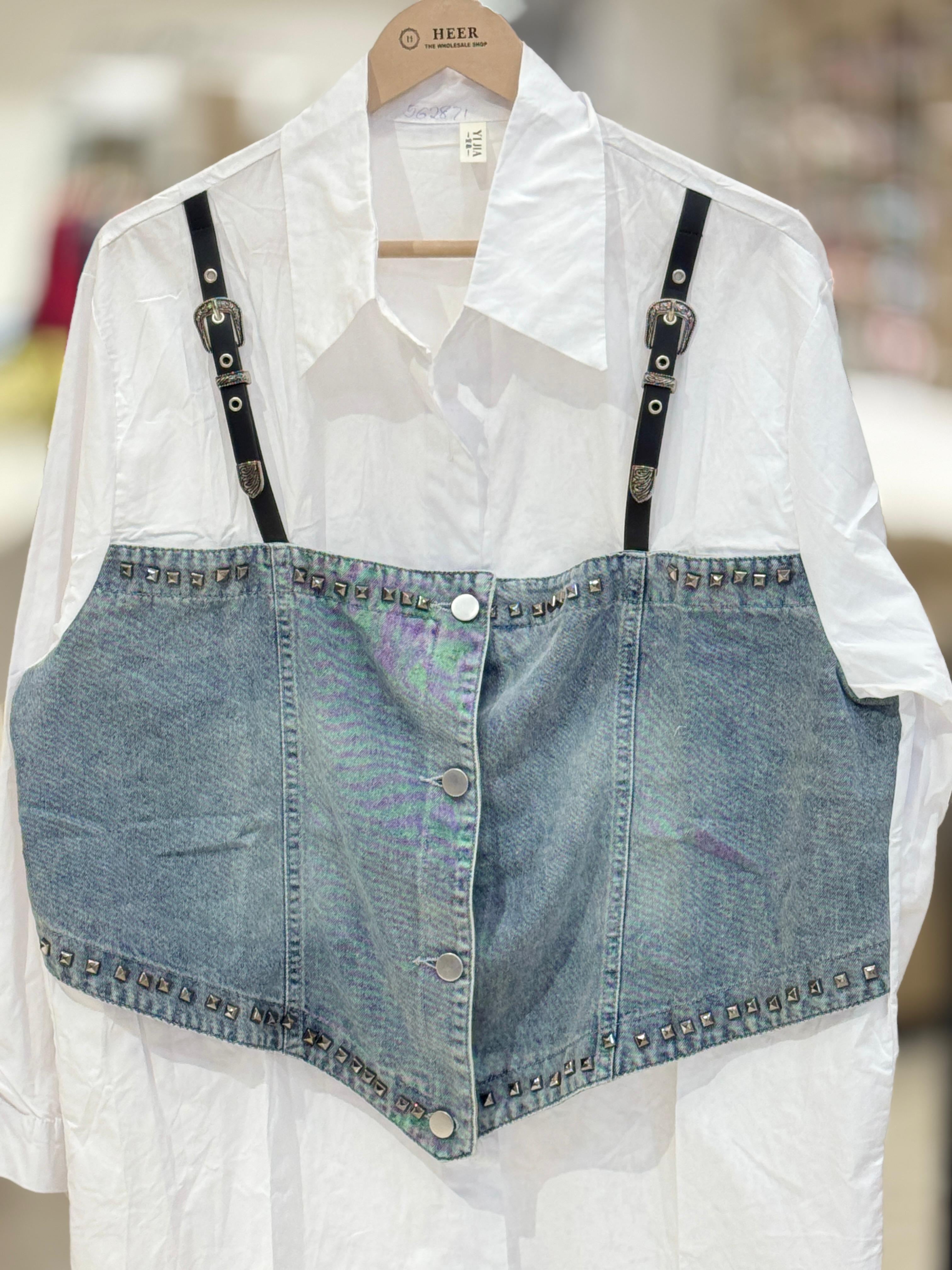 Trendy Denim-Overlay Ensemble q562871