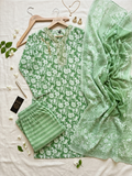 Q562823 Refreshing Green Floral Kurta Set
