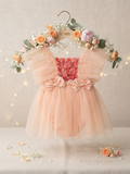 soft pink  Tulle Bow-Accent Baby Romper q562962