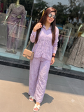 Lavender Chikankari Embroidered Co-ord Set Q561236