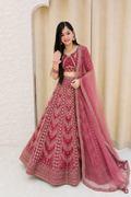 Magenta & Pink Ombre Sequined Silk Designer Bridal and non bridal Lehengha Set  q562262