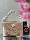 Q562467 Pearl-Handle Crystal Embellished Evening Clutch Handbag