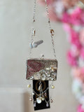Q562715 Ornate Embellished Hard-Case Clutch Handbag