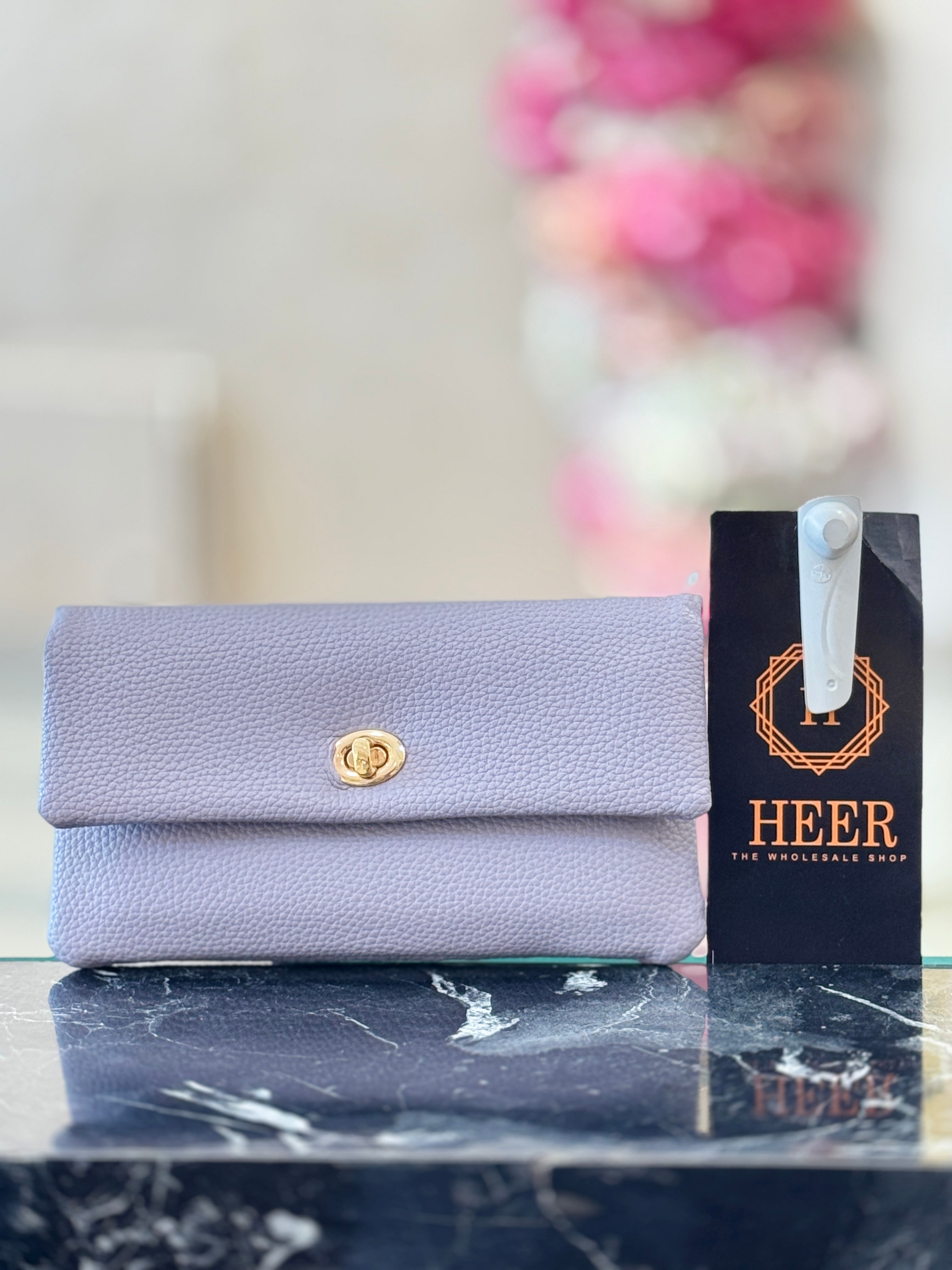 Sophisticated Lavender Pebble-Grain Wallet q562491