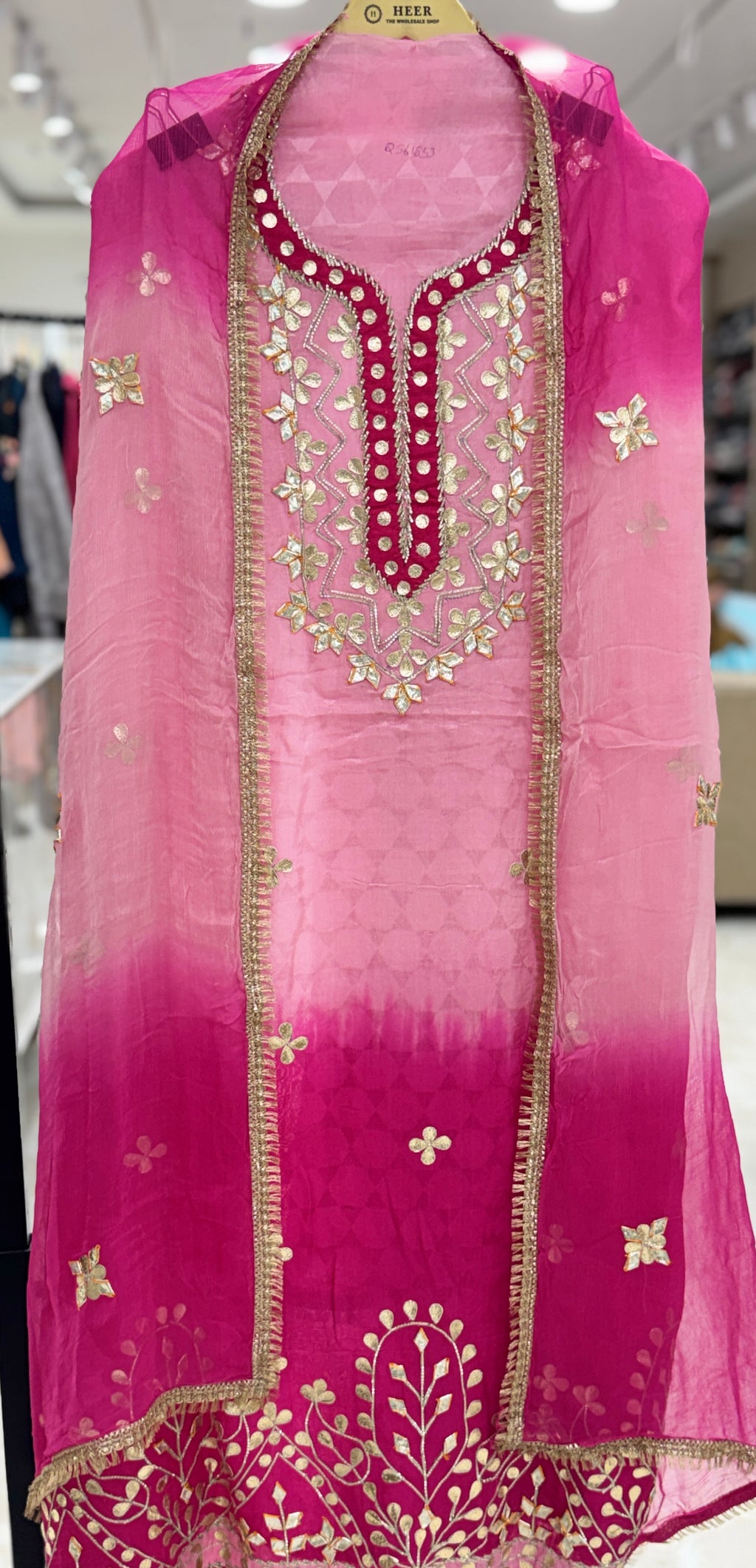 Q561853 pink magenta gota patti suit