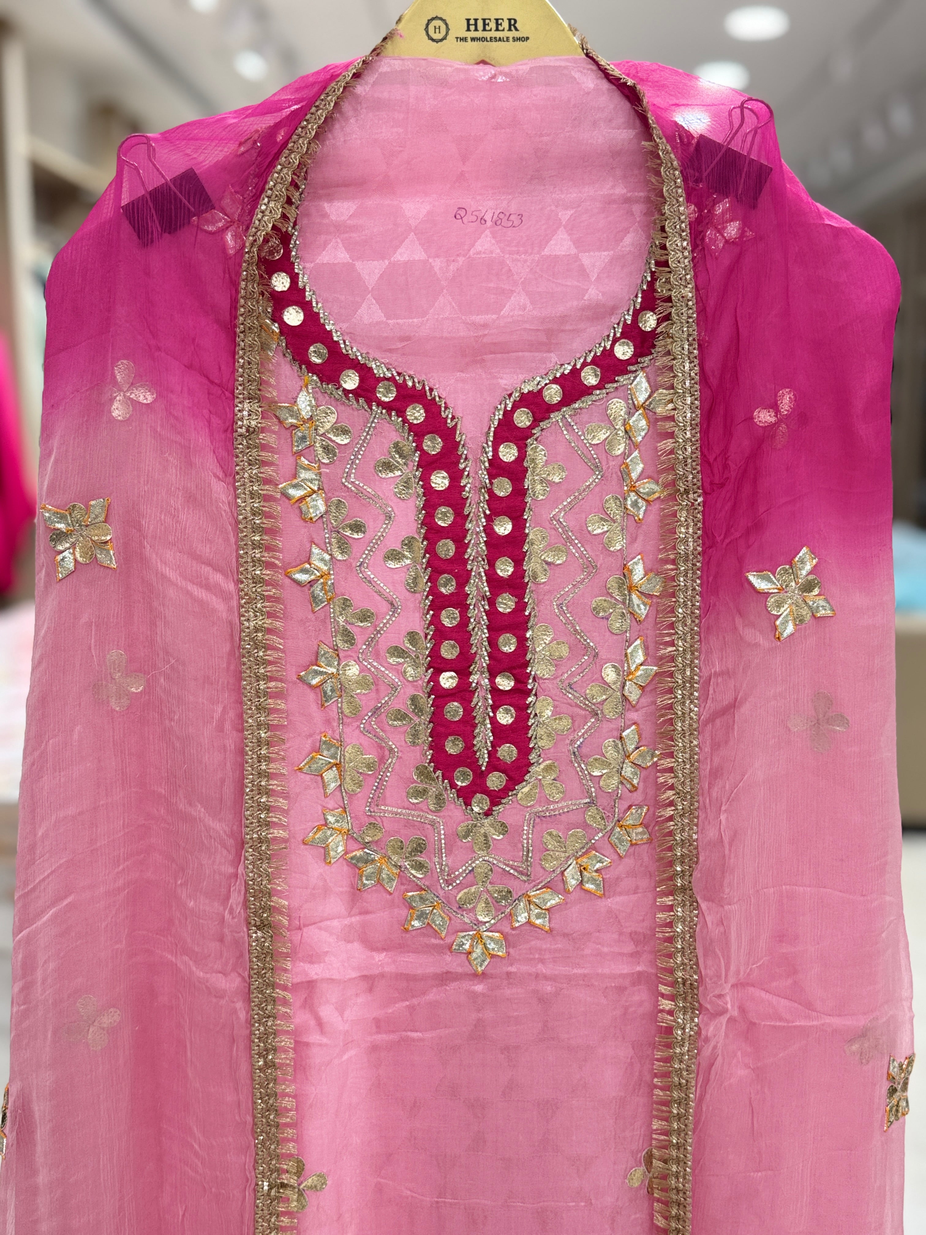 Q561853 pink magenta gota patti suit