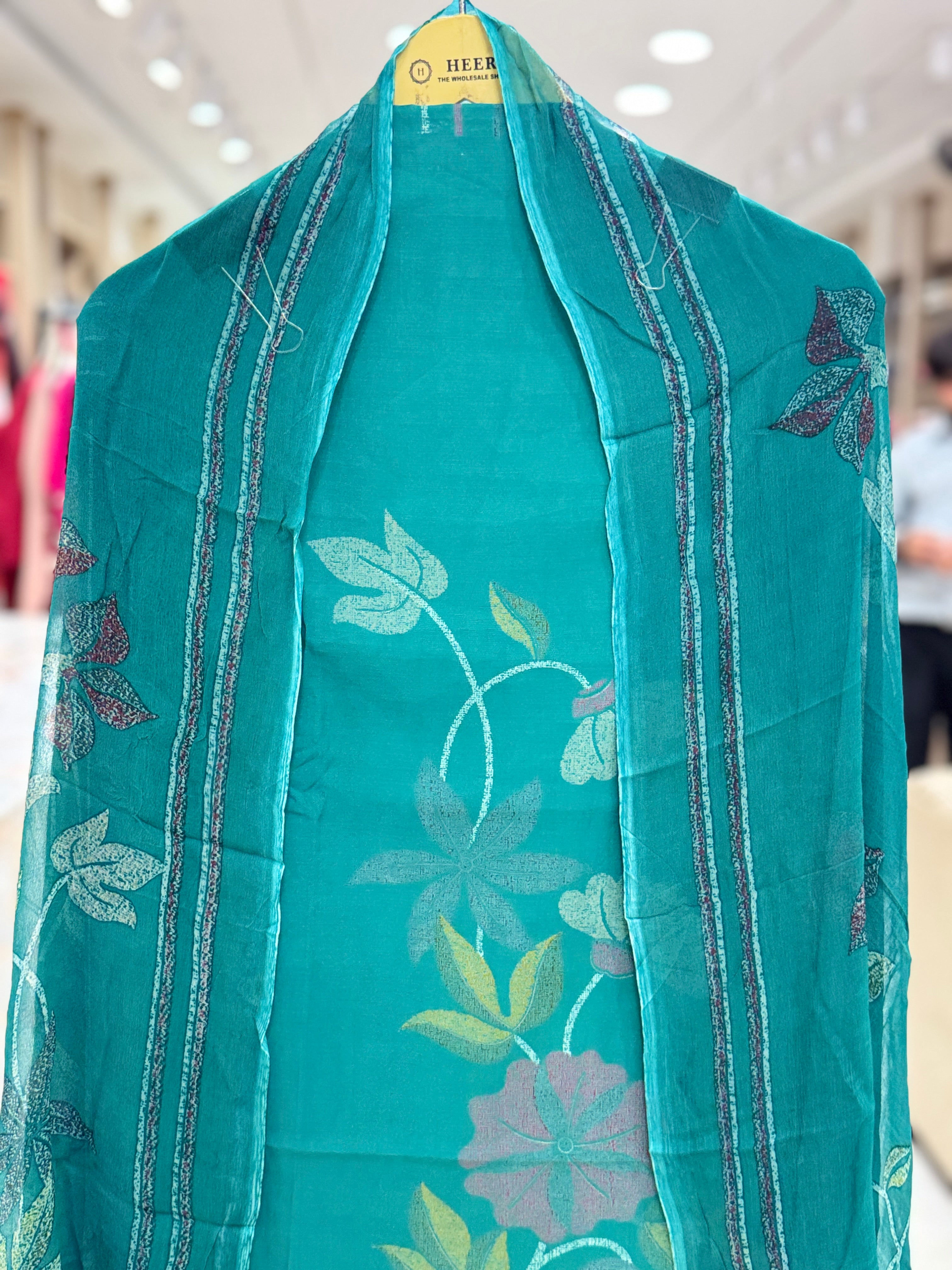 Q562507 rama green muslin floral print suit