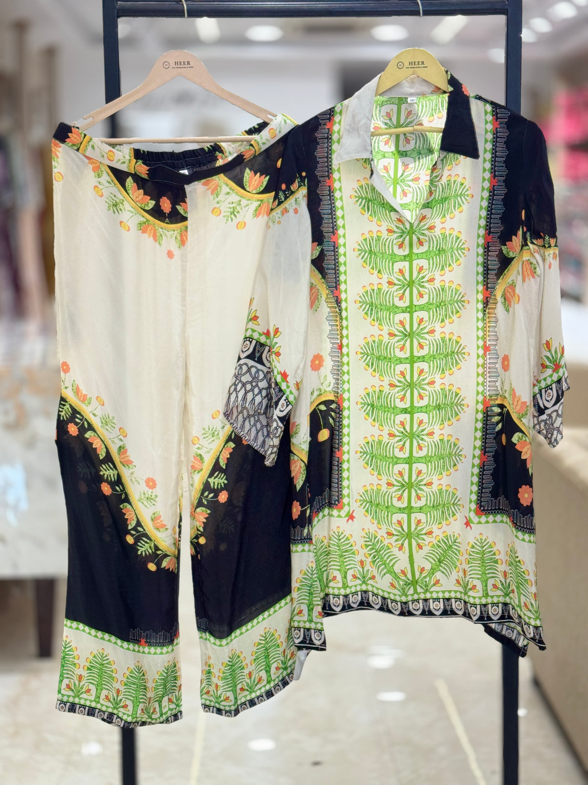 Chic Botanical Print Co-Ord Set in Premium Printed Cotton q561401