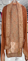 Q561938 Pure Organza Silk suit with Organza dupatta and premium Silk bottom