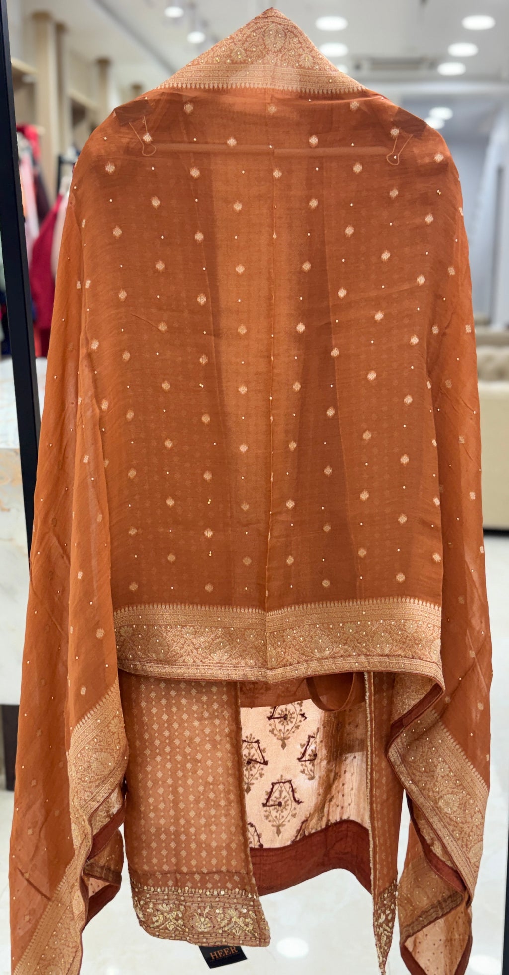 Q561938 Pure Organza Silk suit with Organza dupatta and premium Silk bottom