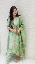 Q562617 Mint Glow Festive Suit Set with Dupatta