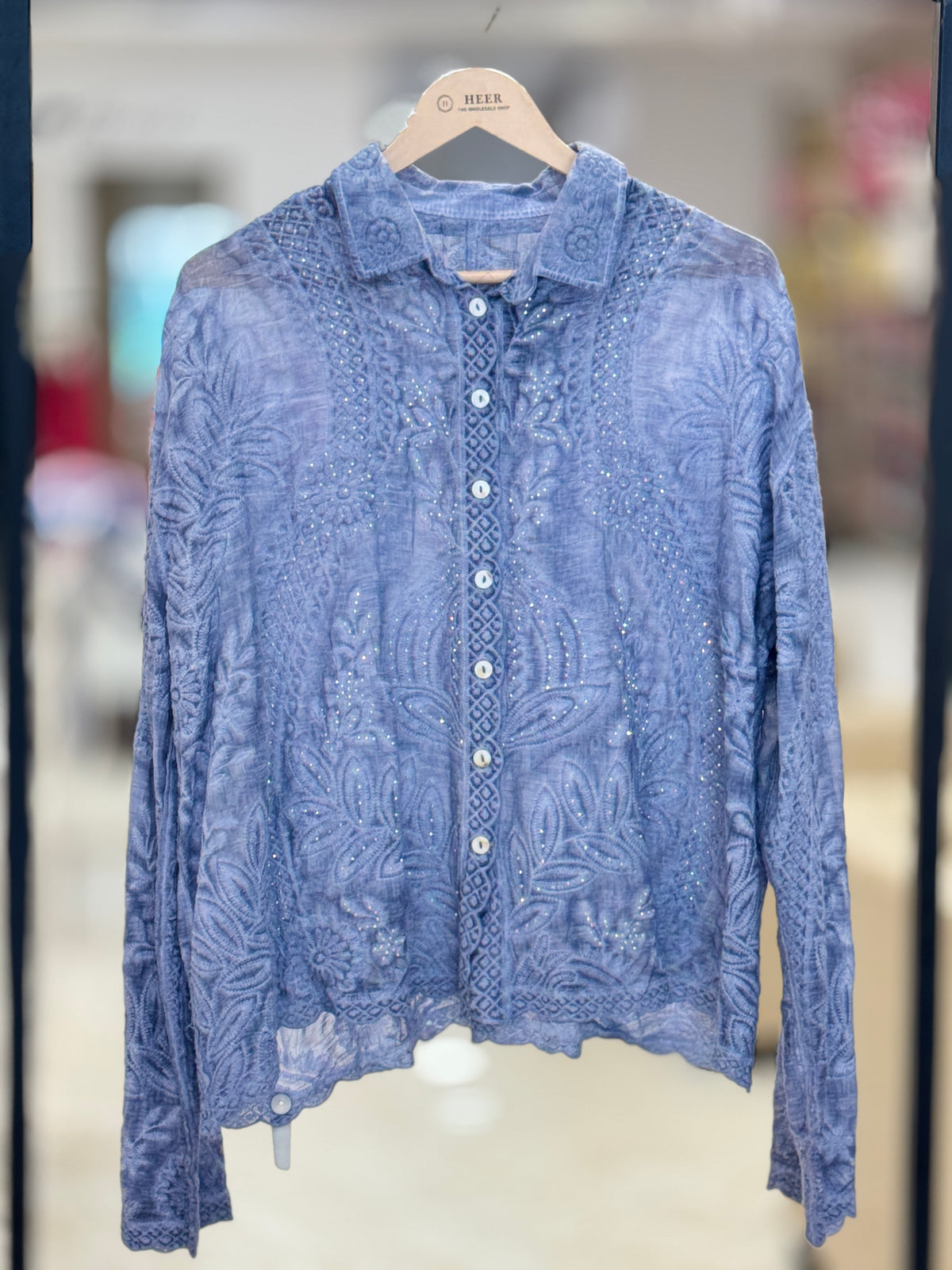 Embroidered Blue PREIMIUM  Co-ord Set Q562848