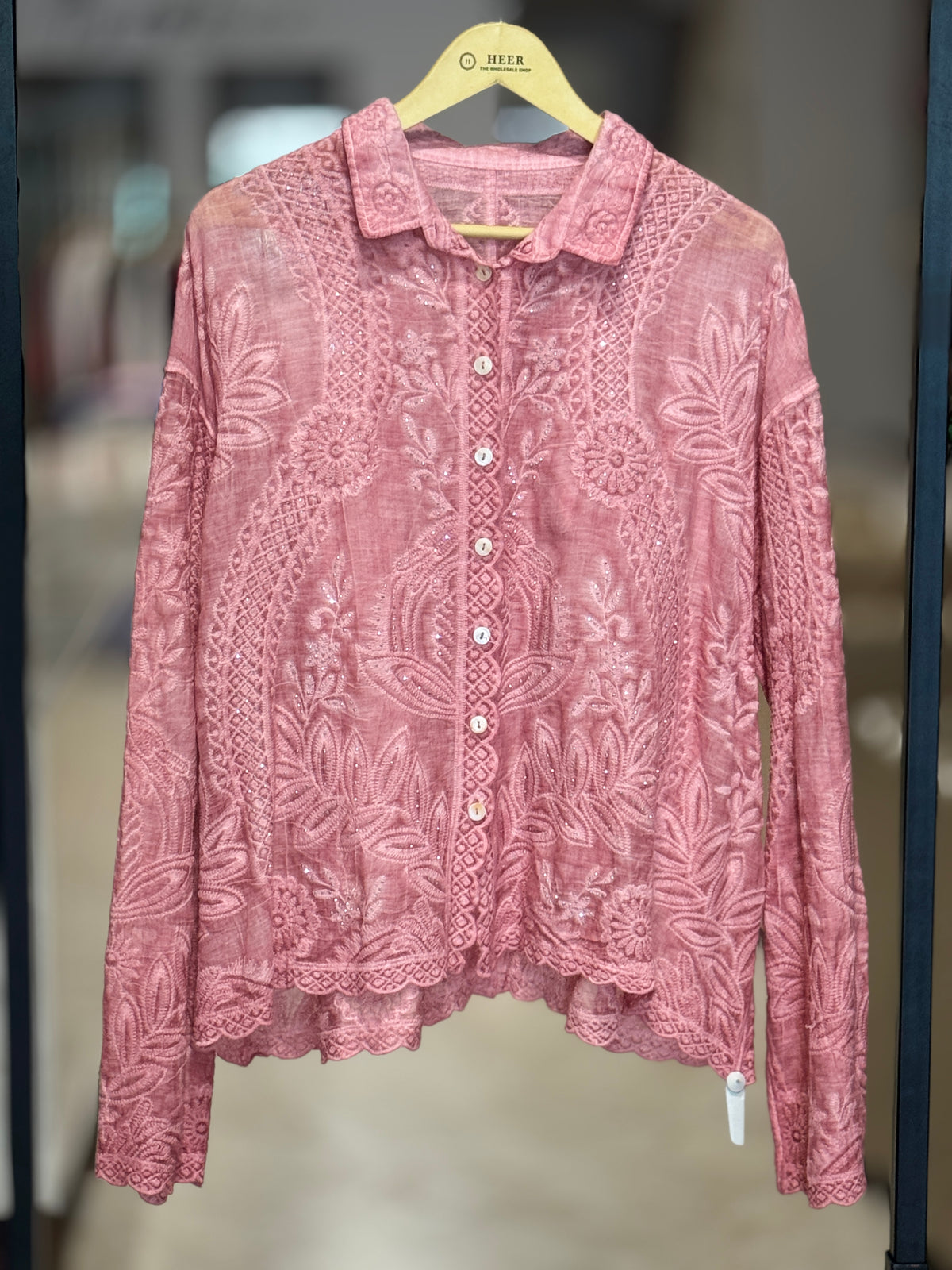 Dusty Pink Chikankari & Sequin Embroidered Co-ord Set Q562848