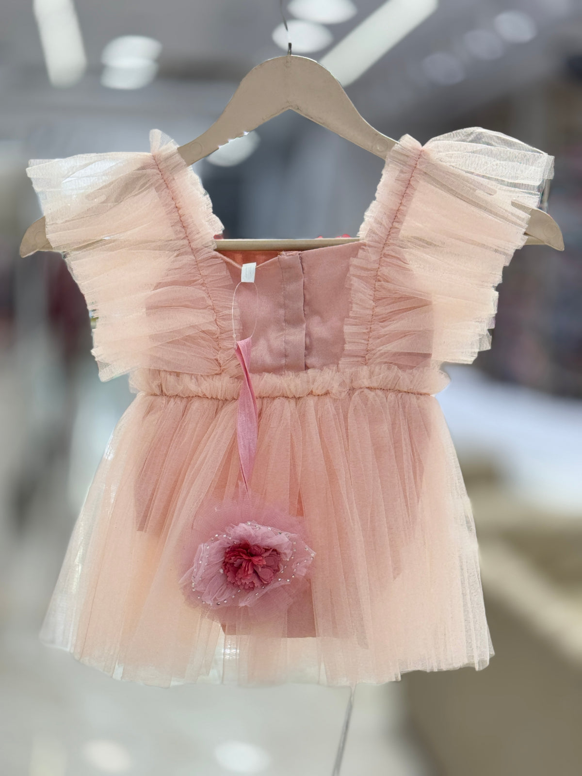 soft pink  Tulle Bow-Accent Baby Romper q562962