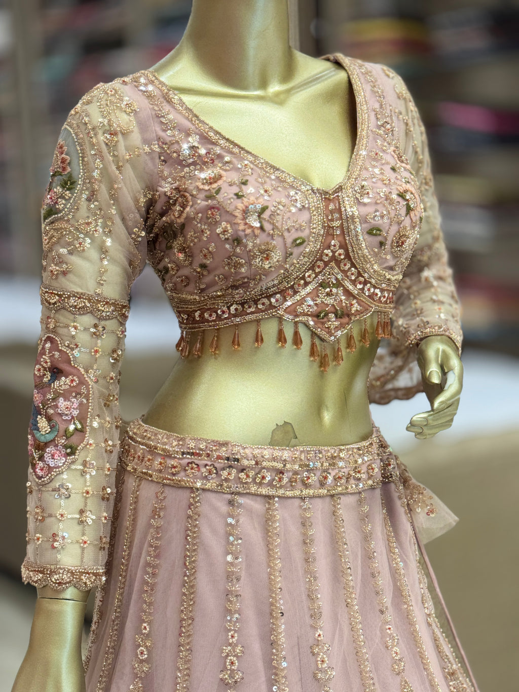 Exquisite Bridal Pink Embroidered Stitched  Lehenga q562976