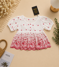 ₹719 White & Red Embroidered Peplum Top