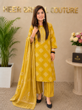 Radiant Mustard Geometric Print Kurta Set q562789