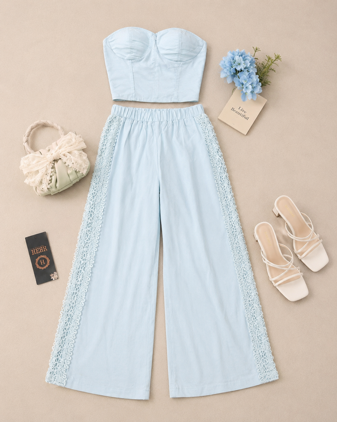 Q562550 Sky blue breezy co-ord set