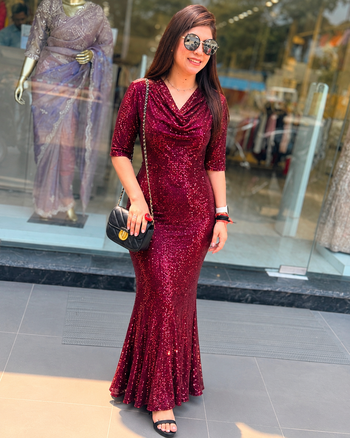 ₹4479 Bodycon gown with a flattering mermaid silhouette