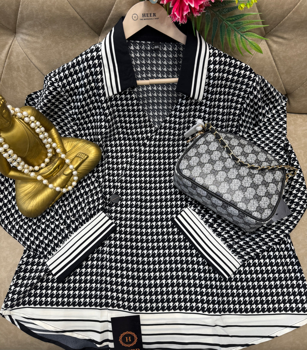 Q562585 Trendy Monochrome Casual Partywear Top
