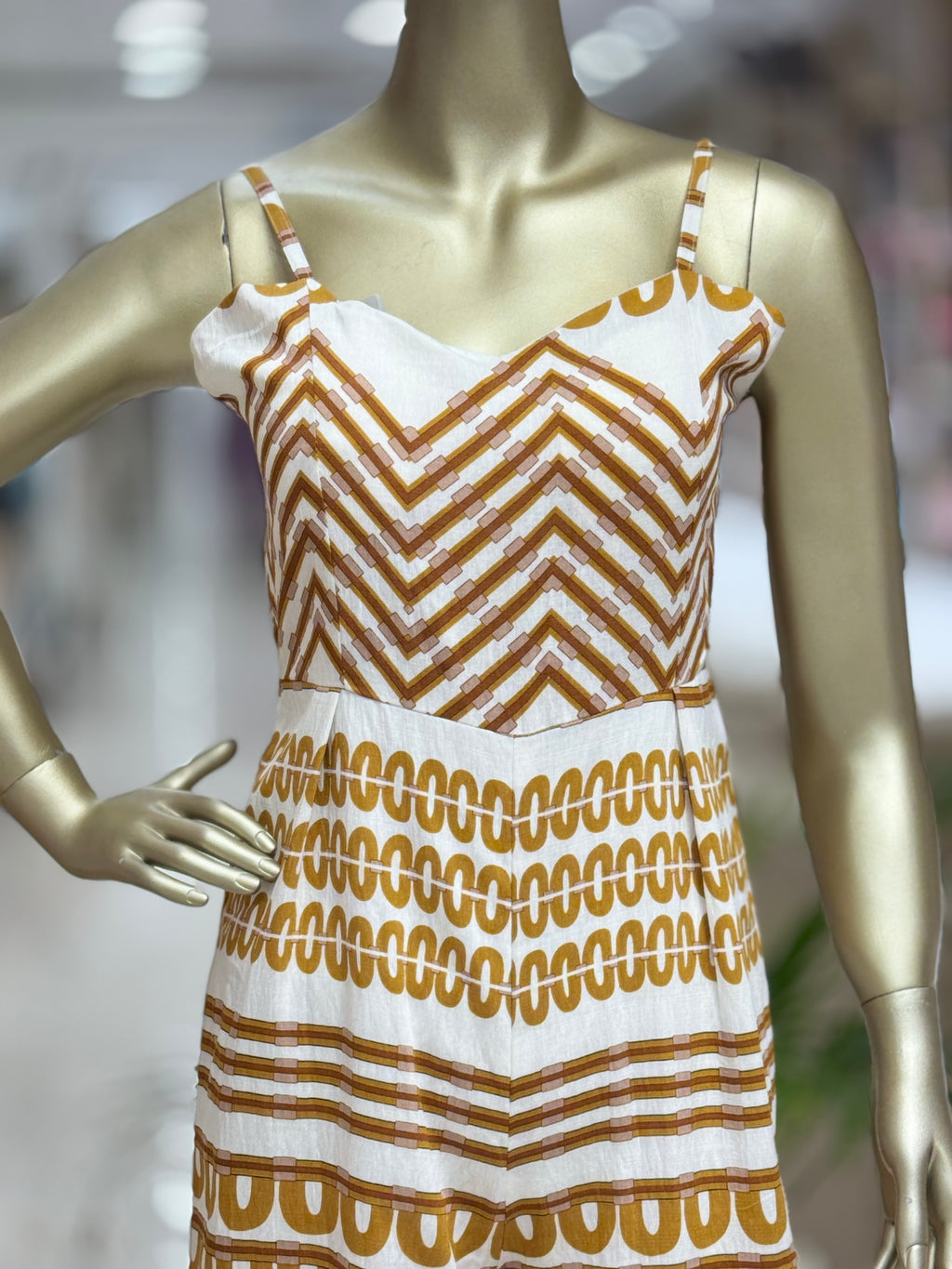 Q562559 Elegant Printed Cotton Jumpsuit for Women with Spaghetti Straps