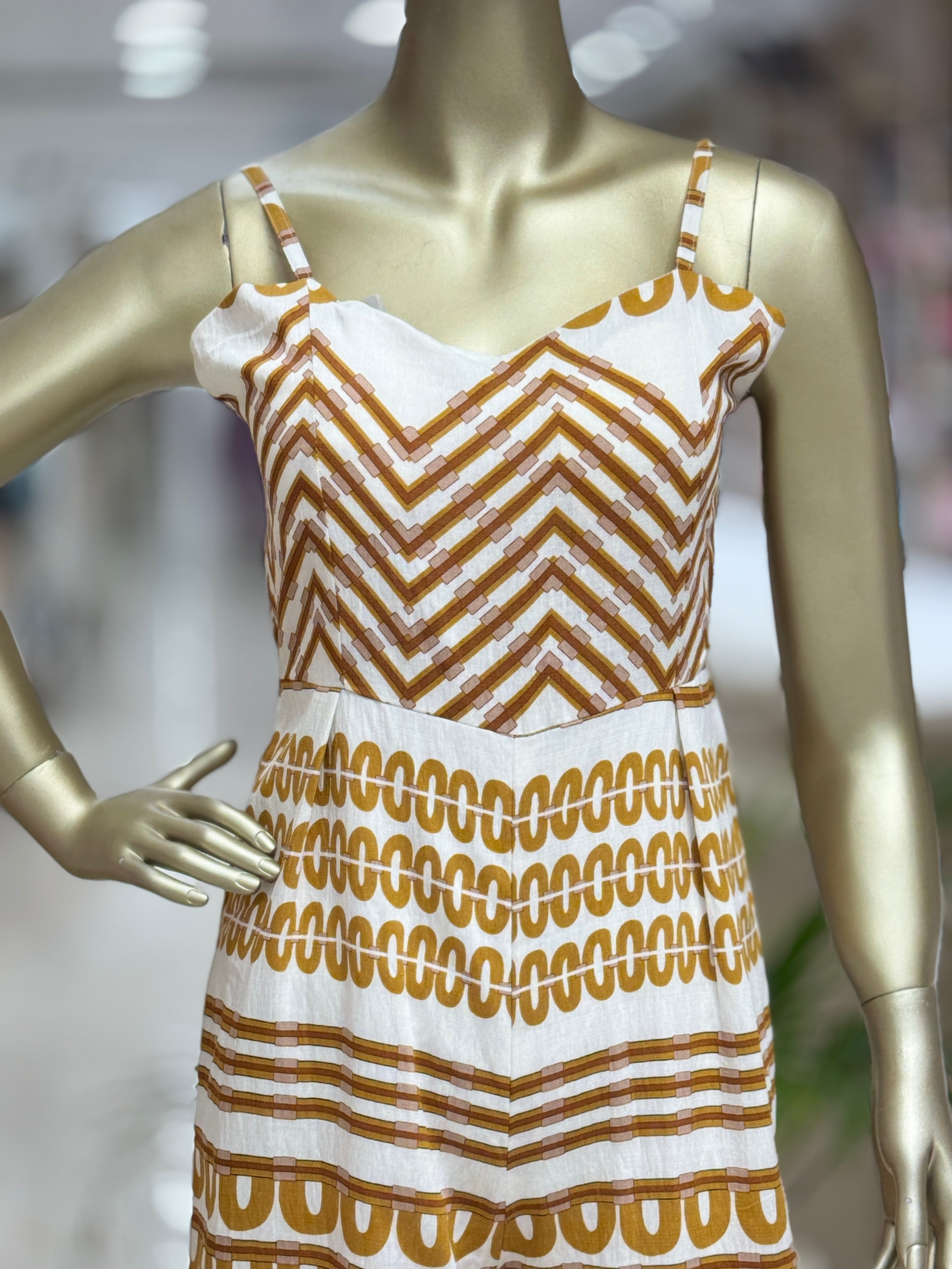 Q562559 Elegant Printed Cotton Jumpsuit for Women with Spaghetti Straps