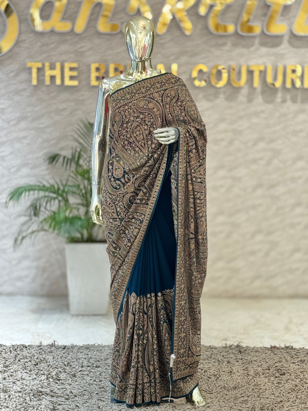 Q56943 blue Kanjivaram silk saree