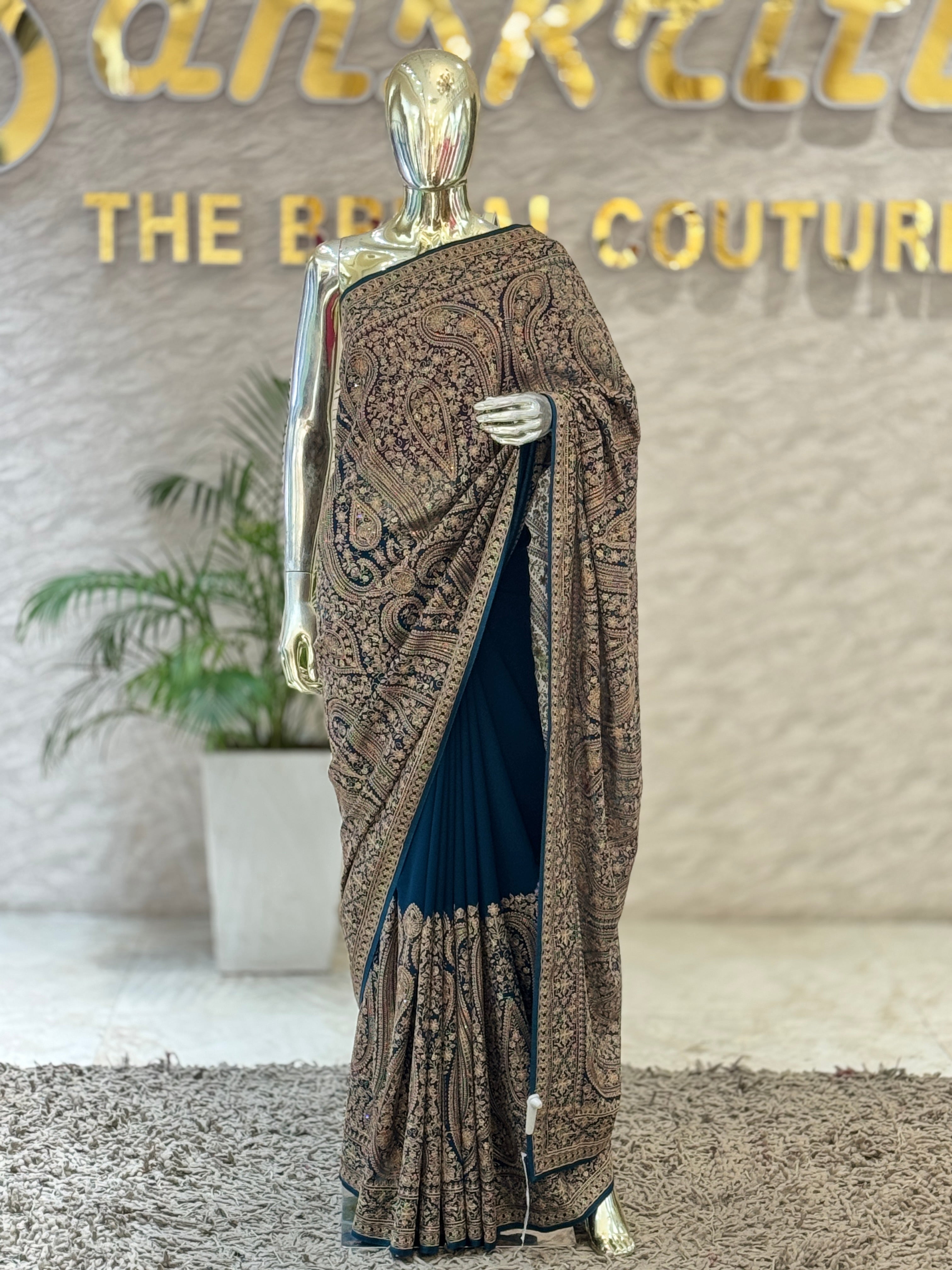 Q56943 blue Kanjivaram silk saree
