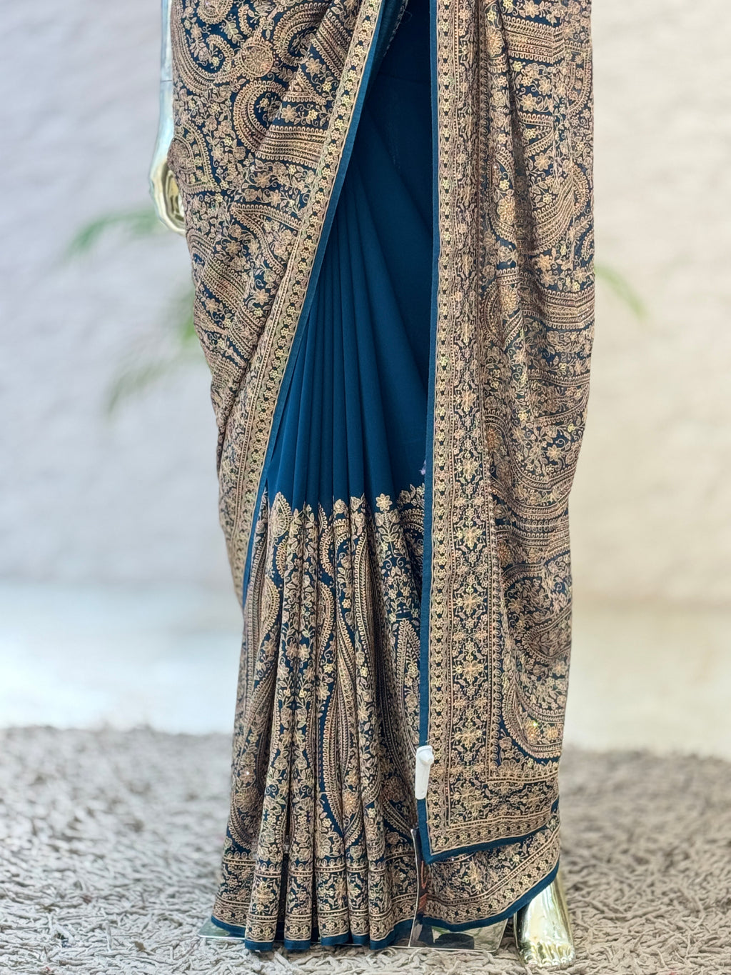 Q56943 blue Kanjivaram silk saree