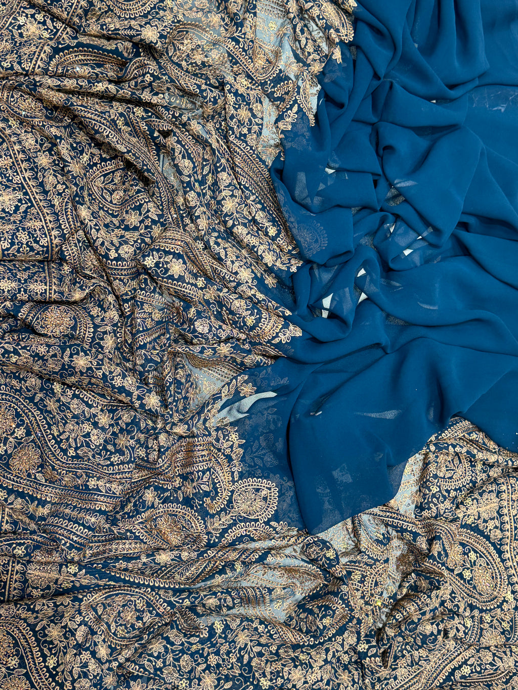 Q56943 blue Kanjivaram silk saree
