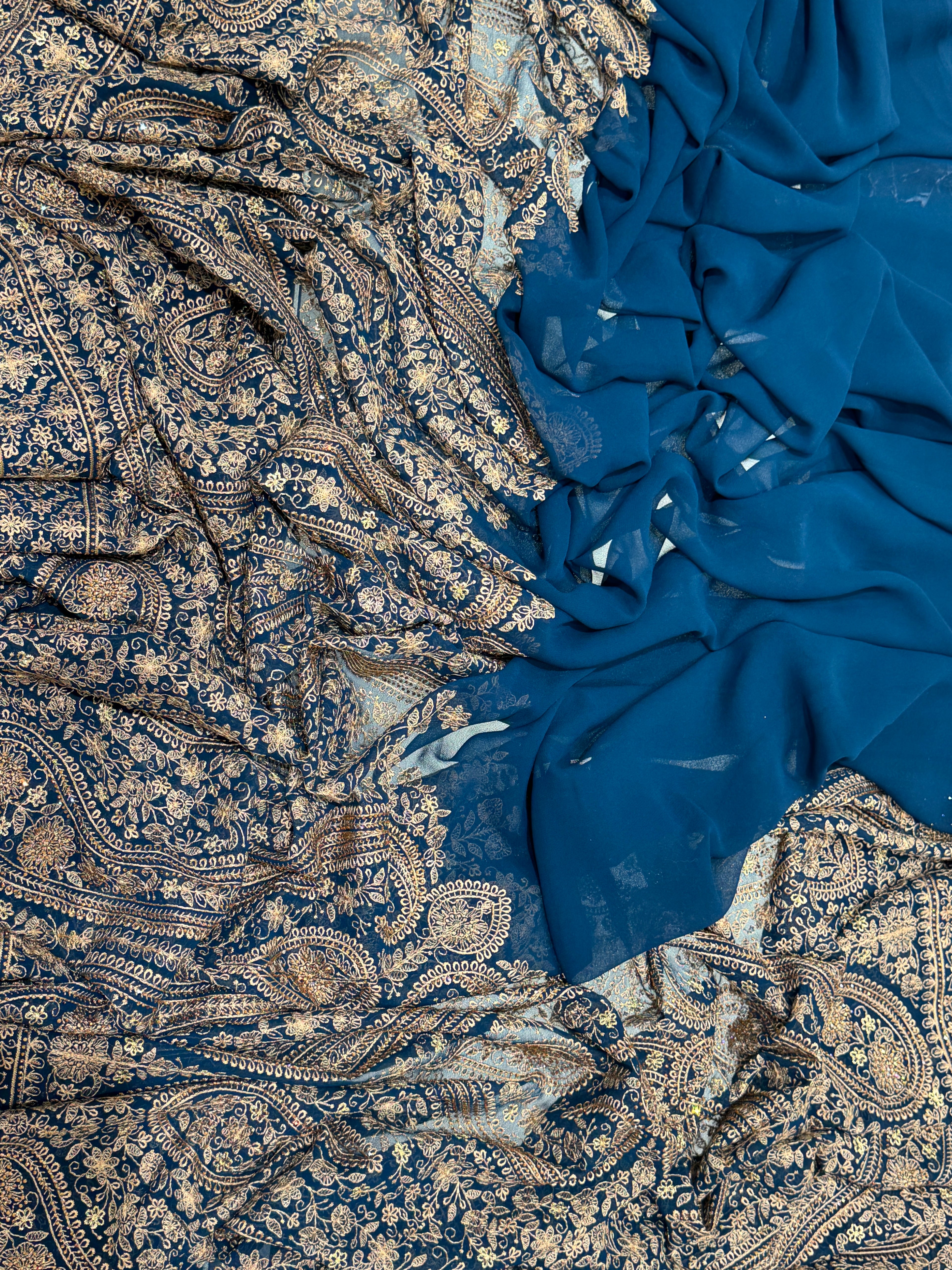 Q56943 blue Kanjivaram silk saree