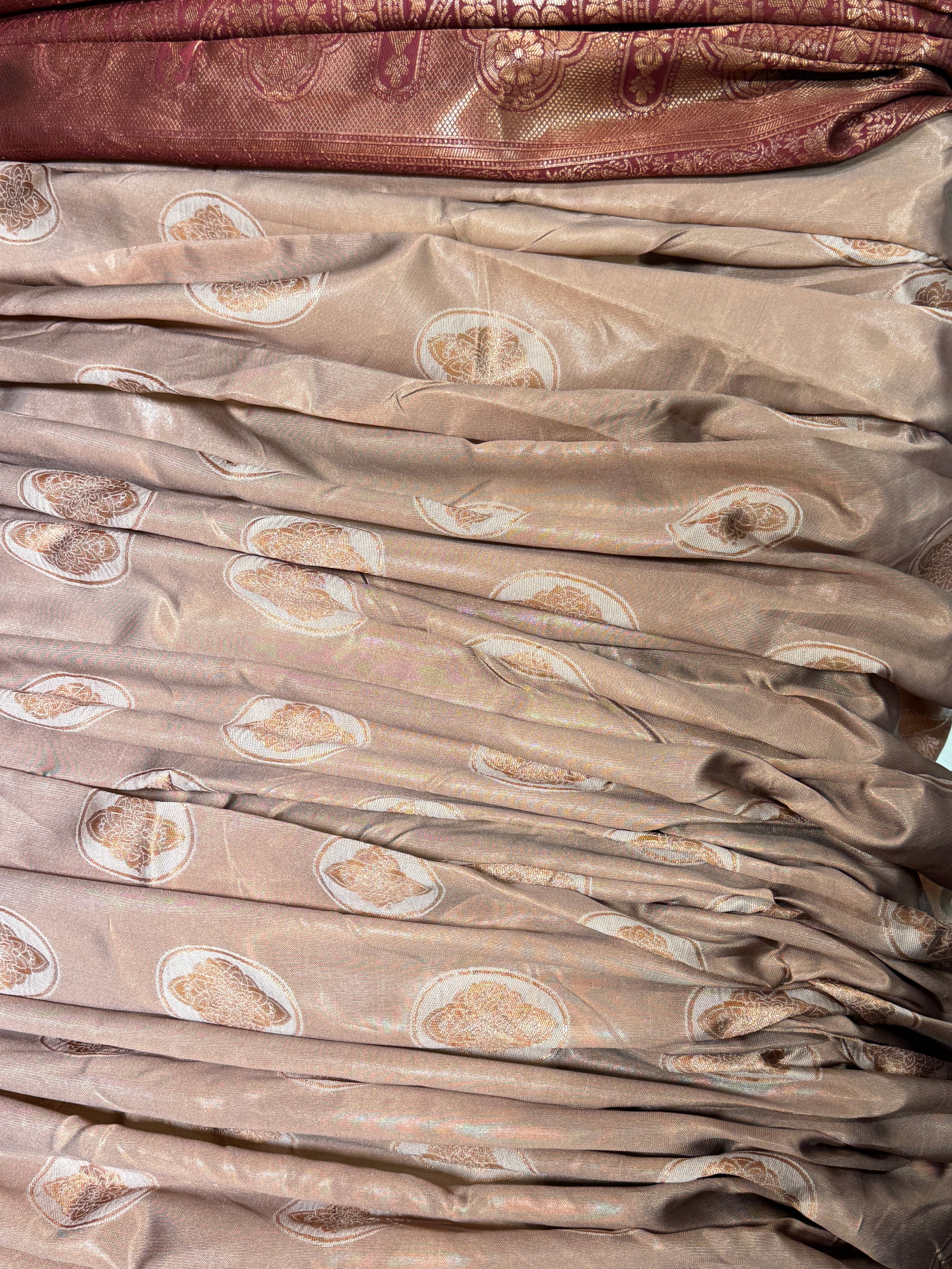 Elegant Dusty Rose Designer Saree with Woven Border q562430
