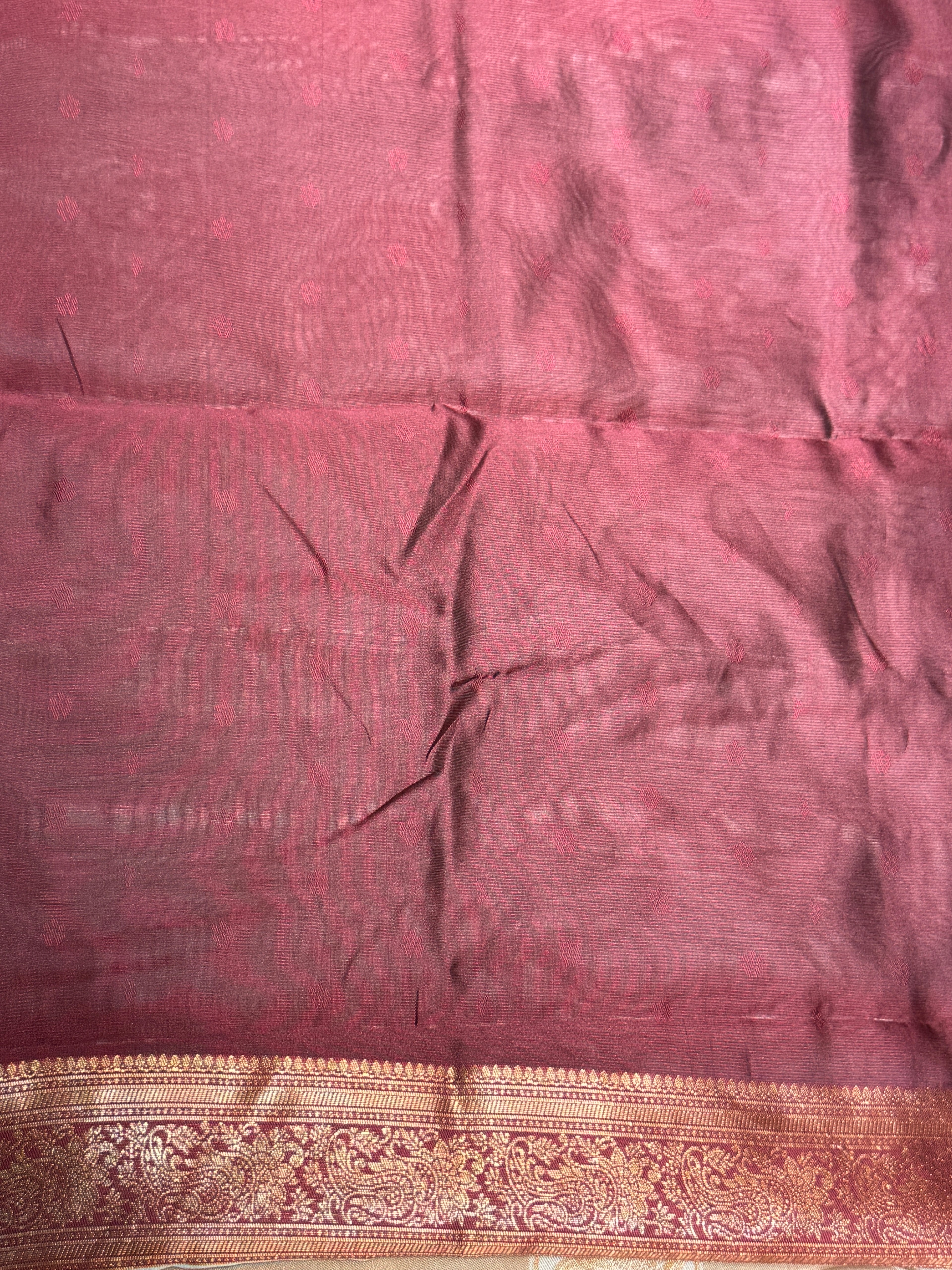 Elegant Dusty Rose Designer Saree with Woven Border q562430
