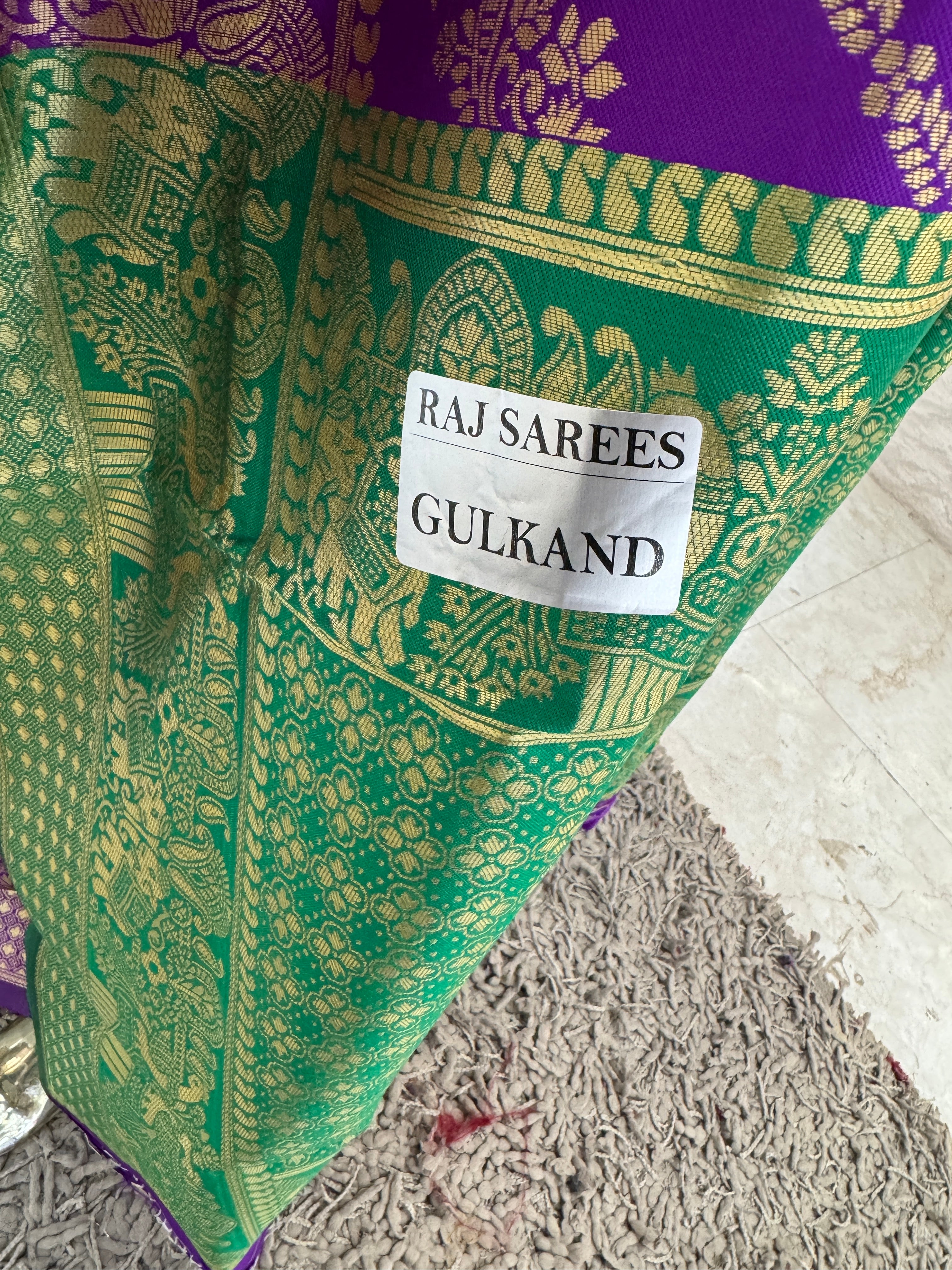 Q562717 Elegant Purple & Turquoise Woven Saree