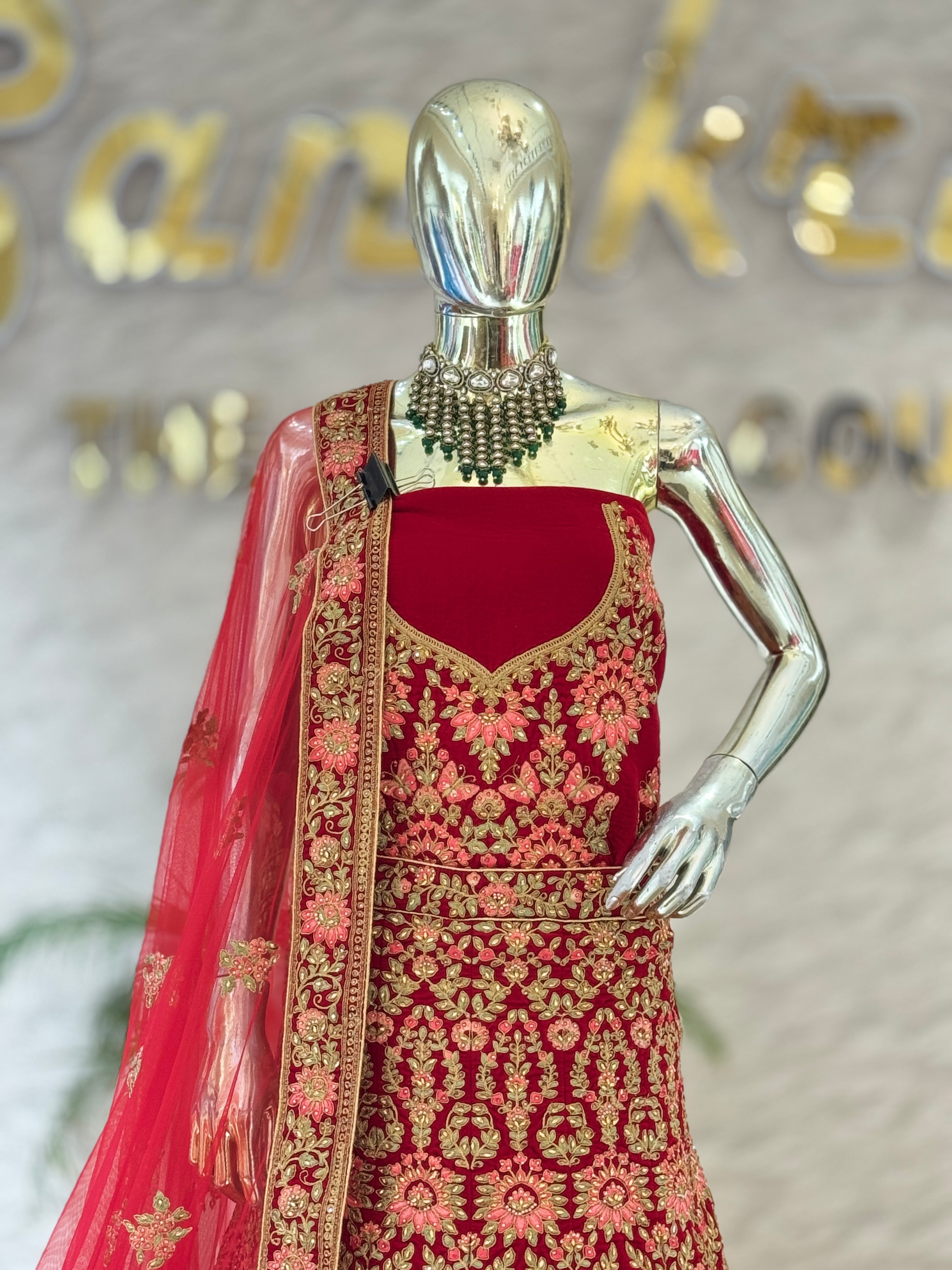 Traditional Red Bridal Lehenga Choli 11544