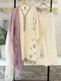 ₹2479 Cotton Suit Set with Embroidered Neck & Bottom, Ombre Dupatta