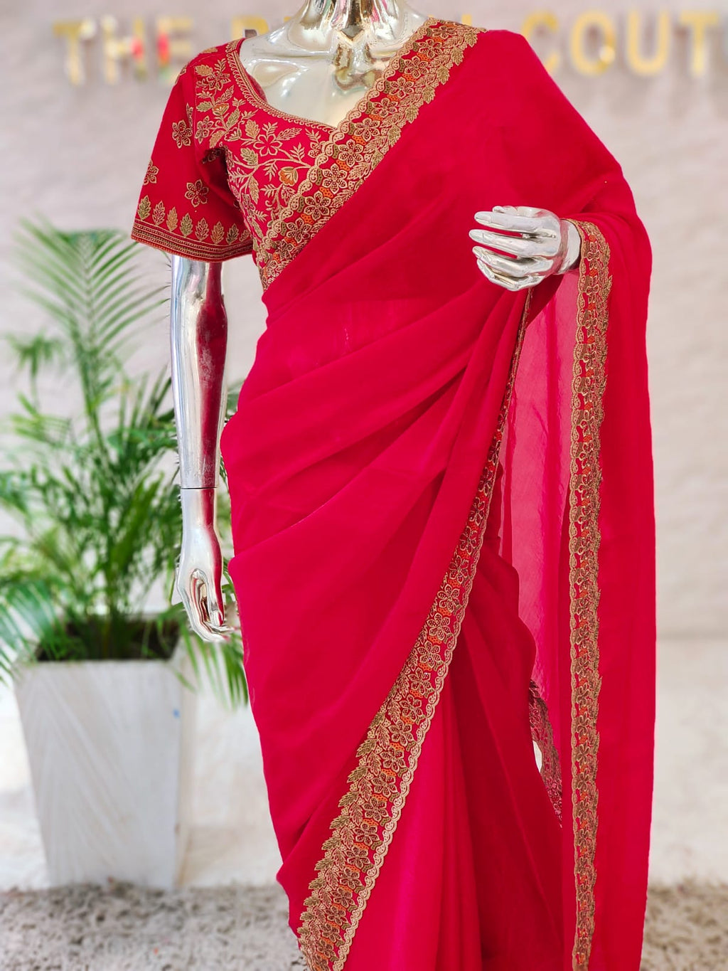Q562221 Magenta Jimmy Choo Silk Saree