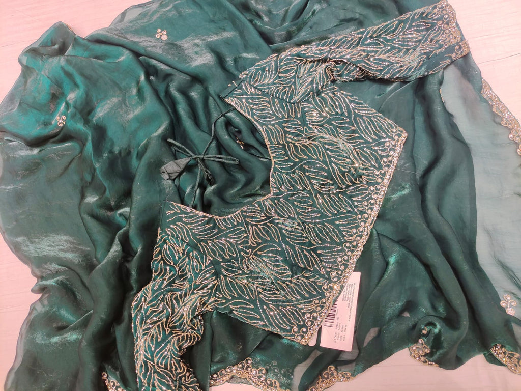 Q562685 Sky Blue Jimmy Choo handwork Saree