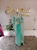 Q562694 Sky Blue Soft Net Saree