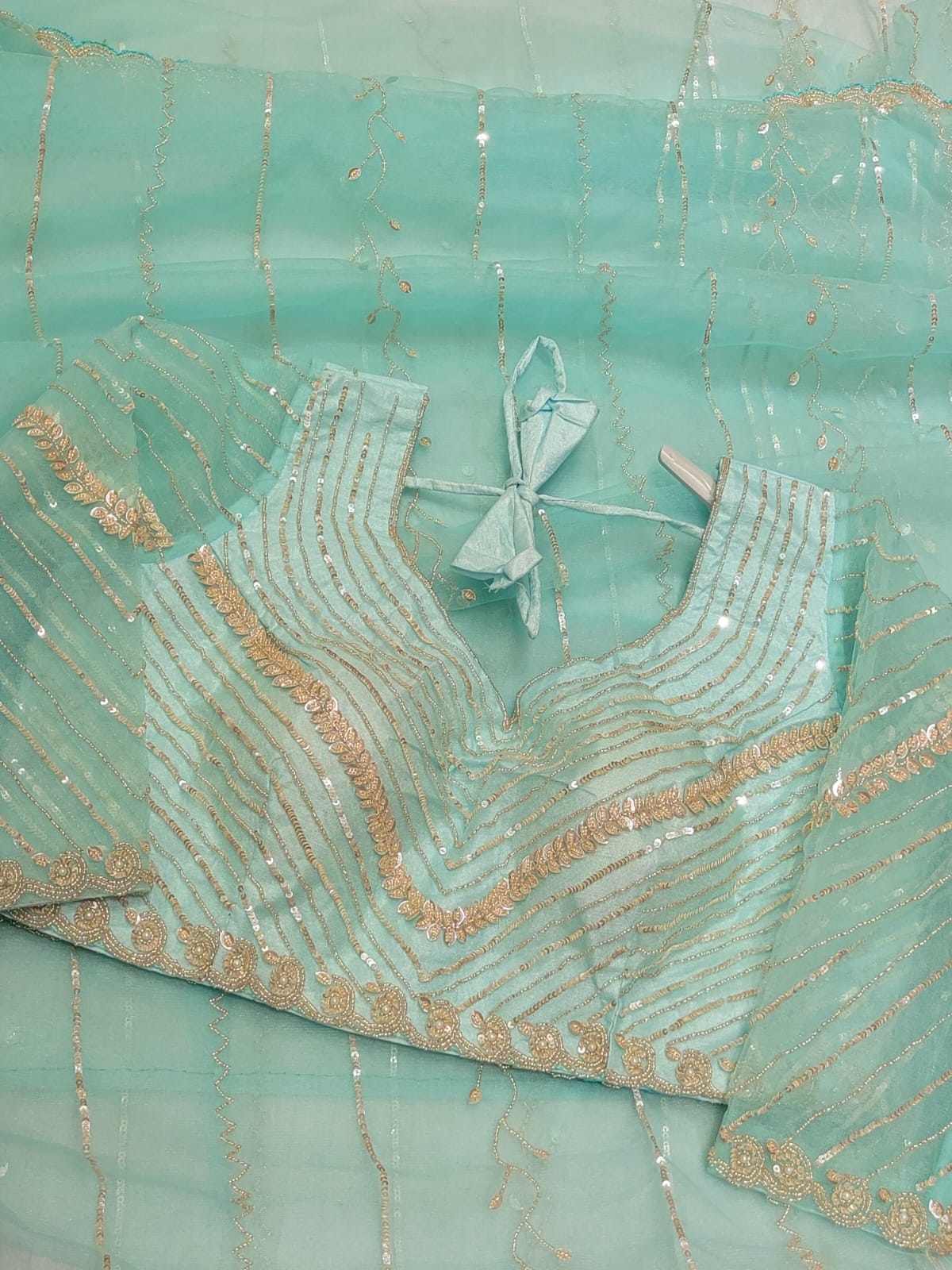 Q562694 Sky Blue Soft Net Saree
